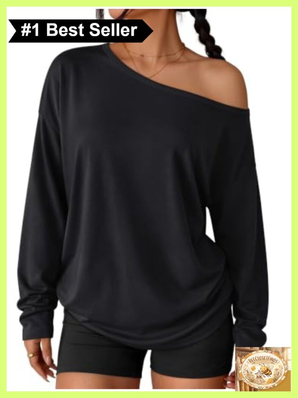 Off Shoulder Oversized Long Sleeve Top Asymmetrical Neck Casual Blouse